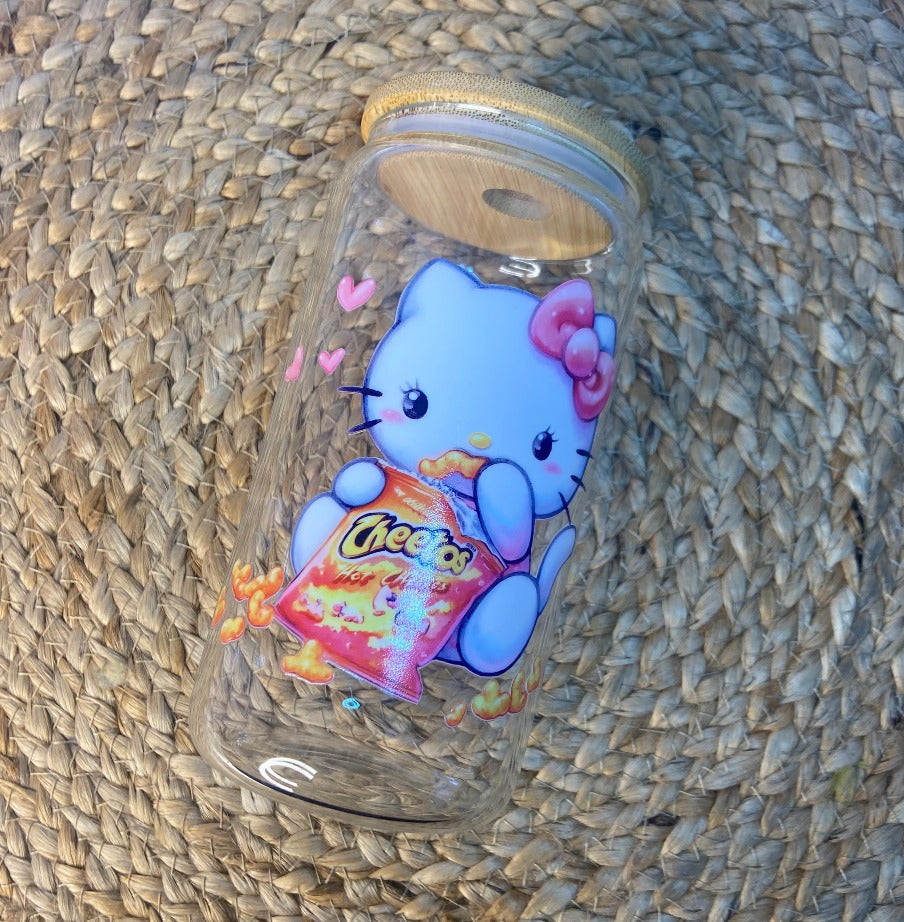 HK Cheetos Heart Glass Cup / Acrylic (Plastic) Cup