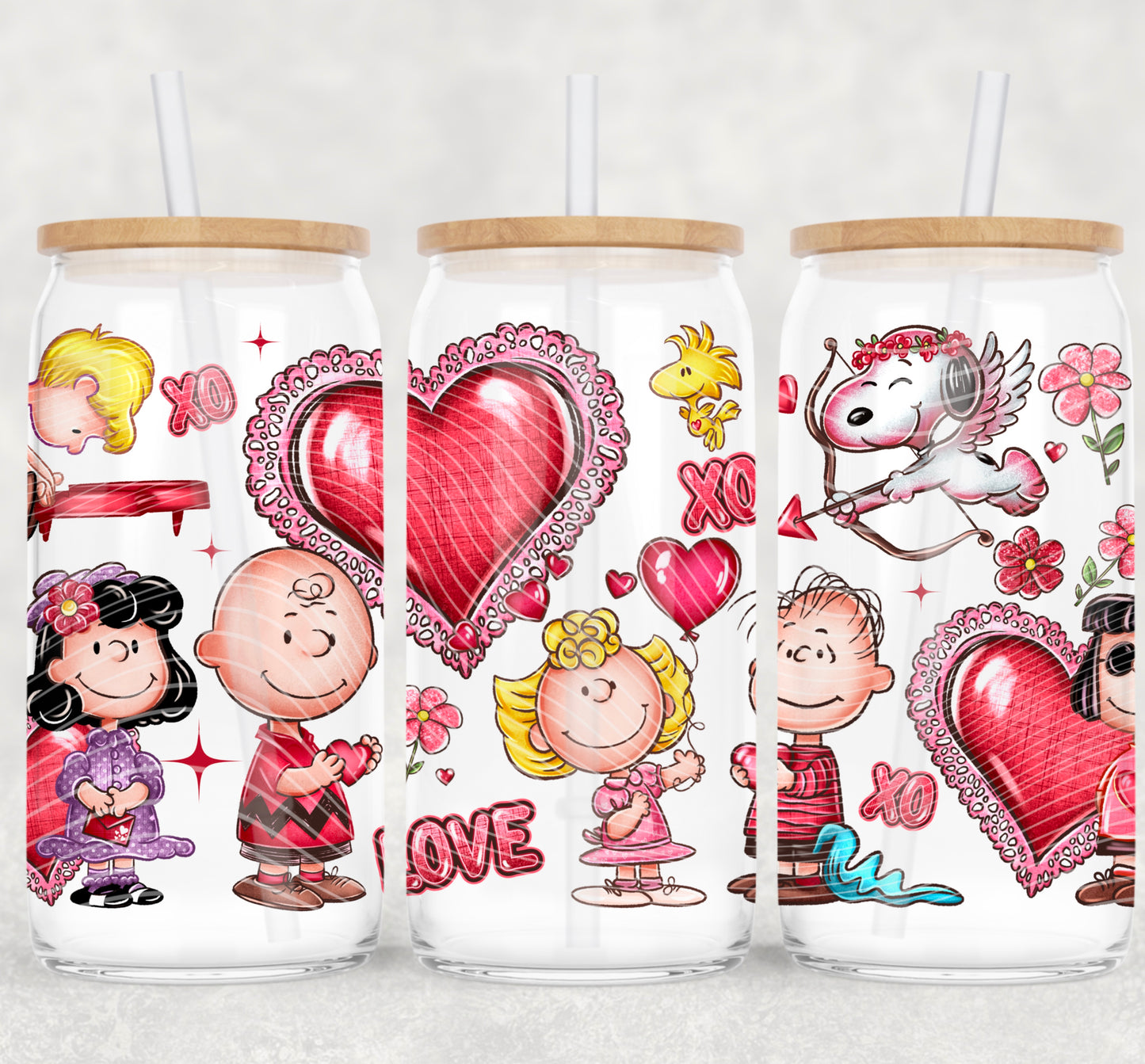 Peanut Valentine Glass Cup