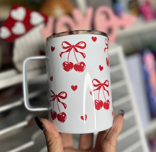 Cherry Hearts 10oz Tumbler Mug