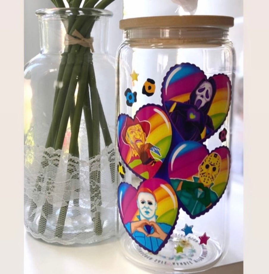 Rainbow Horror Glass Cup