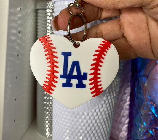 Heart Baseball Keychain