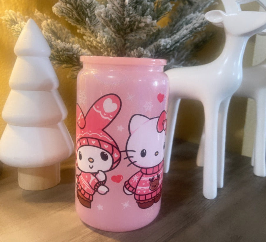 HK Reindeer Friends Glass Cup