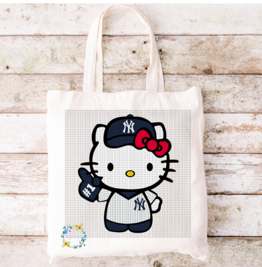 Kitty NY Baseball Tote