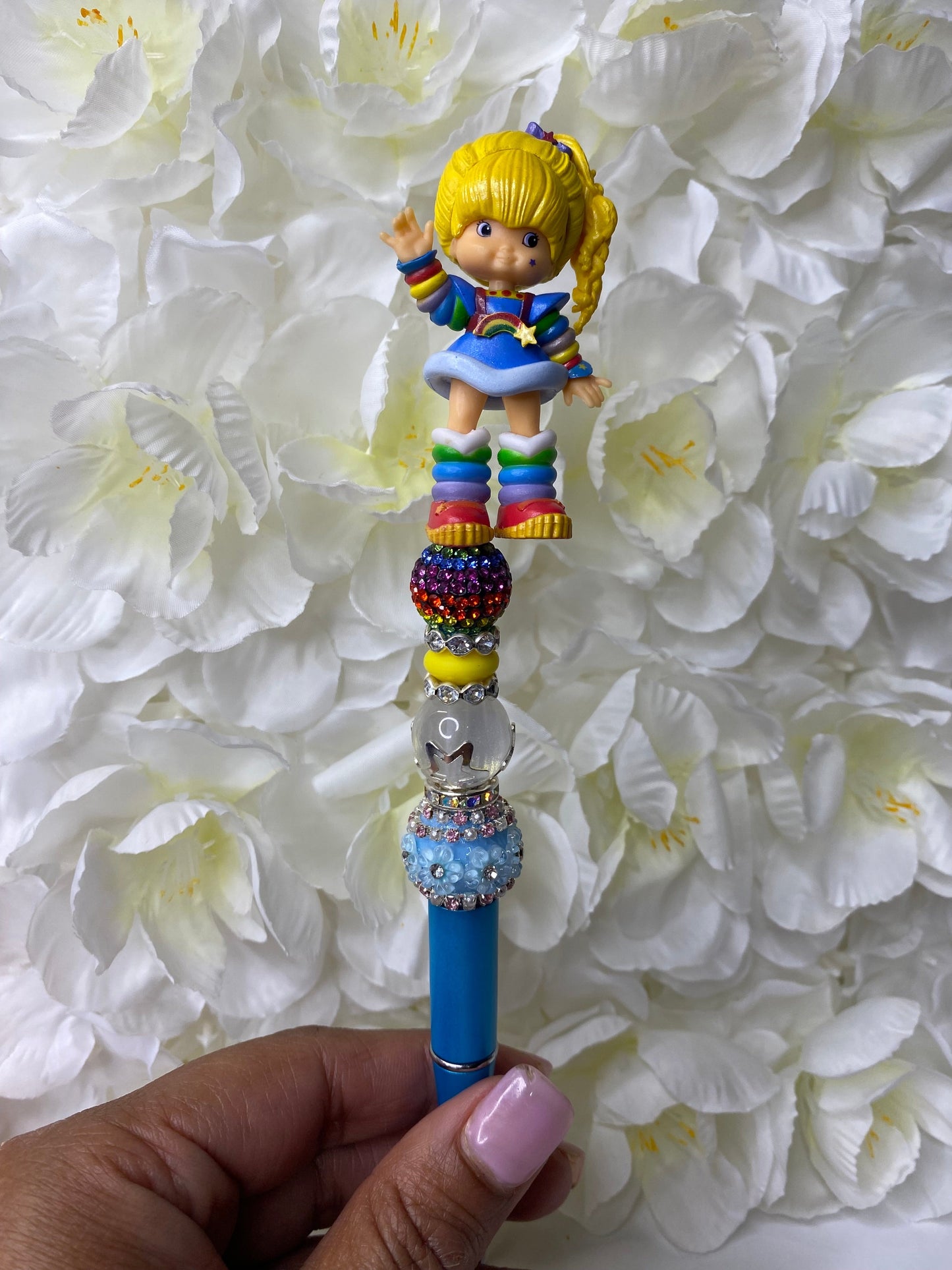 Rainbow Star Premade Beaded Pen