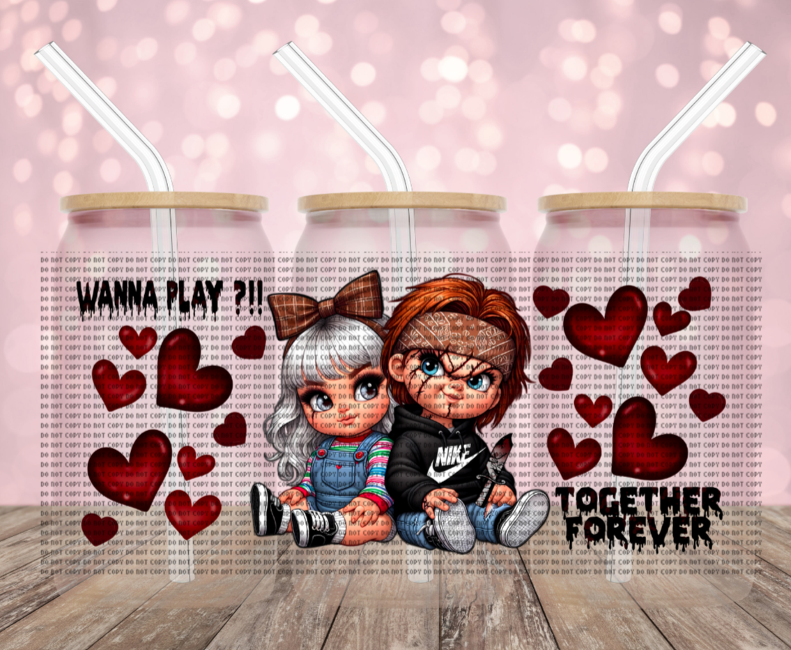 Together Forever Frosted Glass Cup