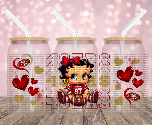 Betty SF Hearts Frosted Glass Cup