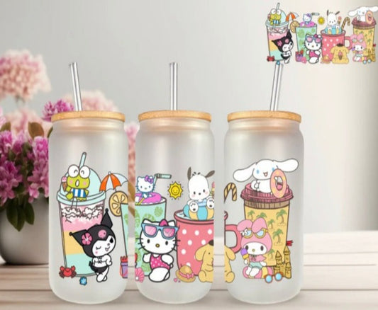 Kawaii Summer Glass Cup