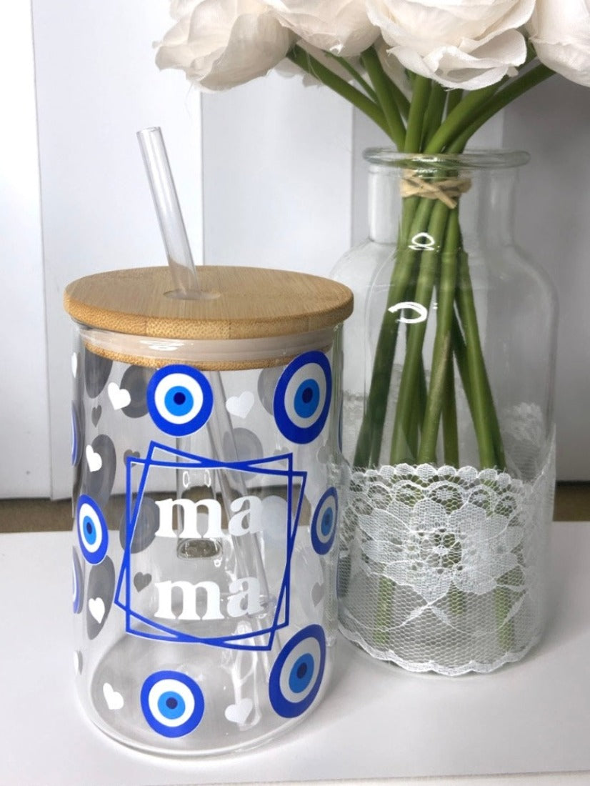 Mama Evil Eye Glass Mug